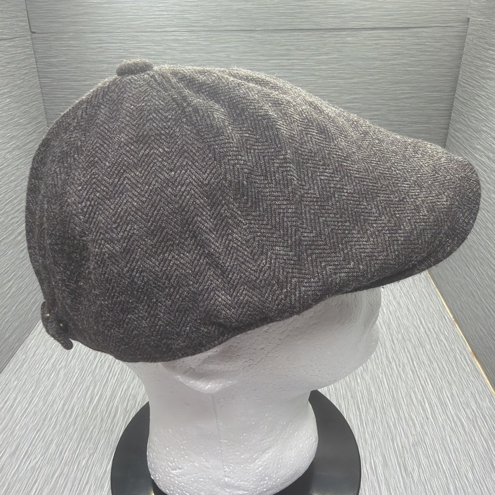 Pierre Cardin Paris Newsboy Cap Gray Herringbone Ivy Hat Men's 58 - Picture 5 of 10